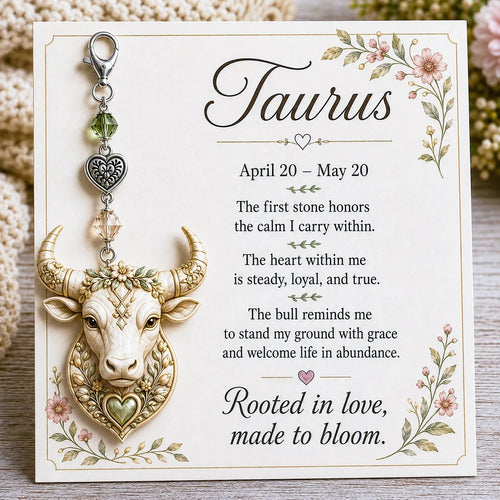 Personalized Birthstone Keychain Gift | Zodiac Keepsake Card & Meaningful Memorial Gift