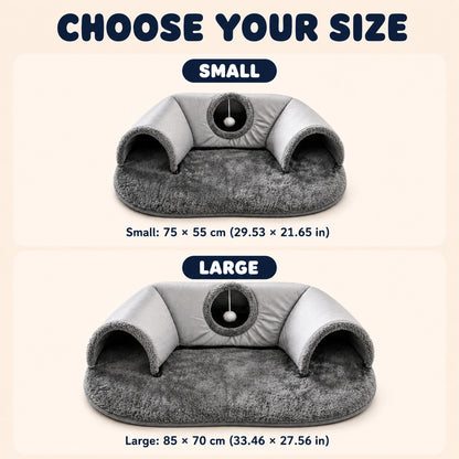 Cozy Cat Tunnel Bed | 4-in-1 Hideaway, Play Tunnel & Nap Nest