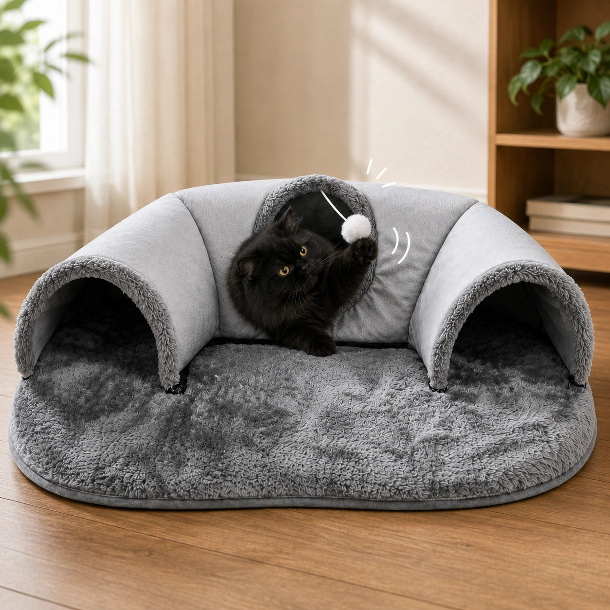 Cozy Cat Tunnel Bed | 4-in-1 Hideaway, Play Tunnel & Nap Nest
