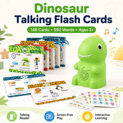 Dinosaur Talking Flash Cards | 148 Cards & 592 Learning Words