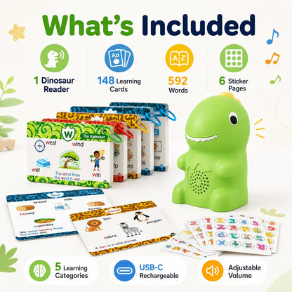 Dinosaur Talking Flash Cards | 148 Cards & 592 Learning Words