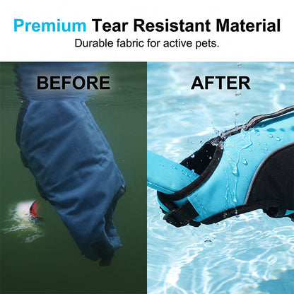 Dog Life Jacket for Swimming | Adjustable Pet Flotation Vest with Rescue Handle for Pool, Beach & Boating