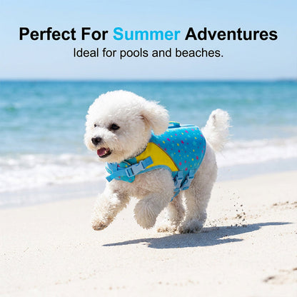 Dog Life Jacket for Swimming | Adjustable Pet Flotation Vest with Rescue Handle for Pool, Beach & Boating