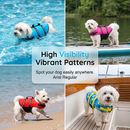 Dog Life Jacket for Swimming | Adjustable Pet Flotation Vest with Rescue Handle for Pool, Beach & Boating