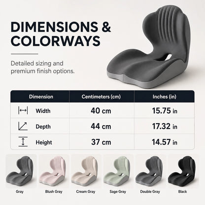 2-in-1 Memory Foam Sitz- und Lendenwirbelstützkissen | Ergonomisches Bürostuhlkissen