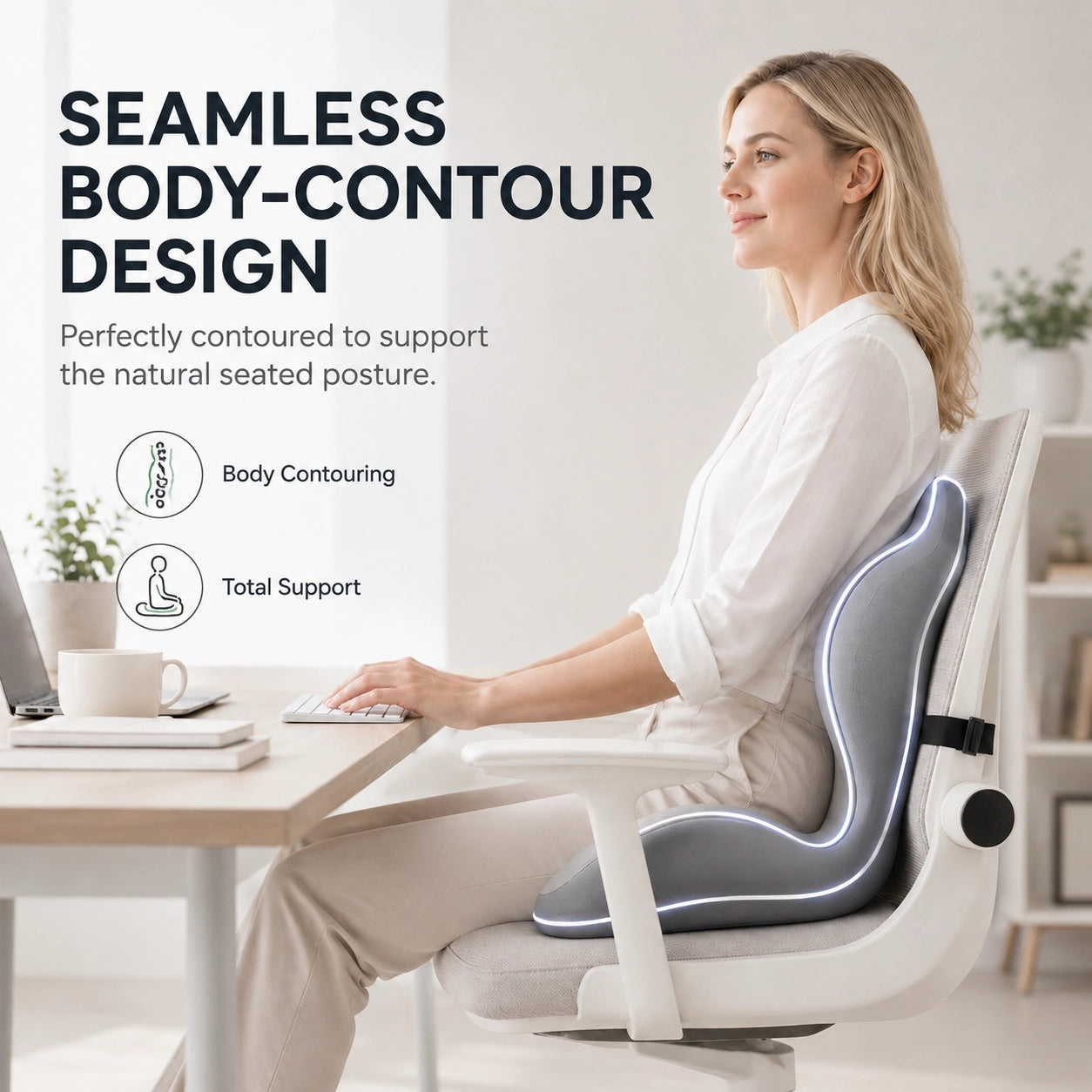 2-in-1 Memory Foam Sitz- und Lendenwirbelstützkissen | Ergonomisches Bürostuhlkissen