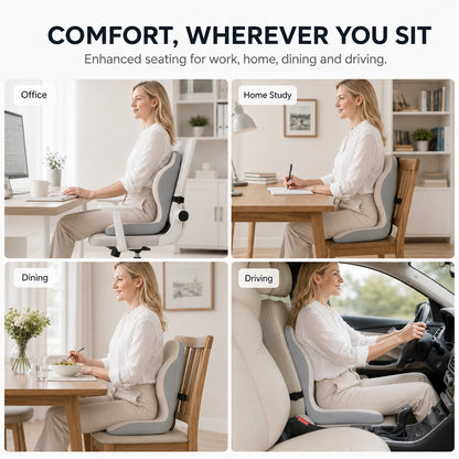 2-in-1 Memory Foam Sitz- und Lendenwirbelstützkissen | Ergonomisches Bürostuhlkissen