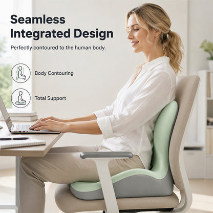 2-in-1 Memory Foam Sitz- und Lendenwirbelstützkissen | Ergonomisches Bürostuhlkissen