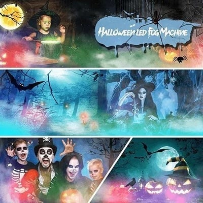 【🎃Halloween Sale🎃】Halloween LED Fog Maker | Ultrasonic Mist Machine for Spooky Party & Yard Decoration