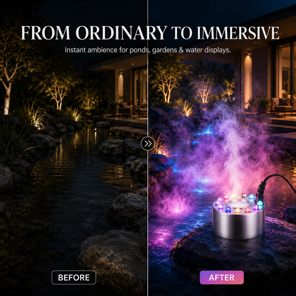【🎃Halloween Sale🎃】Halloween LED Fog Maker | Ultrasonic Mist Machine for Spooky Party & Yard Decoration