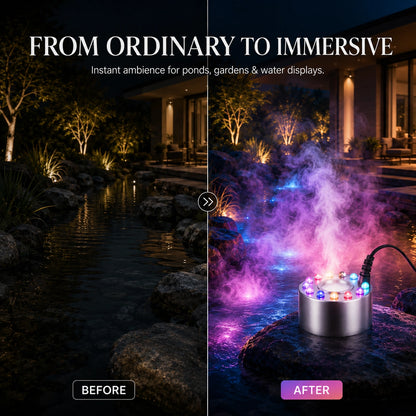 【🎃Halloween Sale🎃】Halloween LED Fog Maker | Ultrasonic Mist Machine for Spooky Party & Yard Decoration