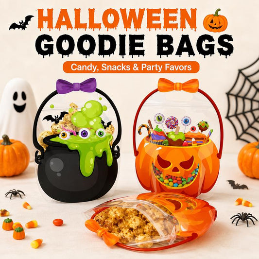 Wiederverwendbare Halloween Süßigkeitentüten mit Henkeln | Wiederverschließbare Trick-or-Treat Goodie Bags