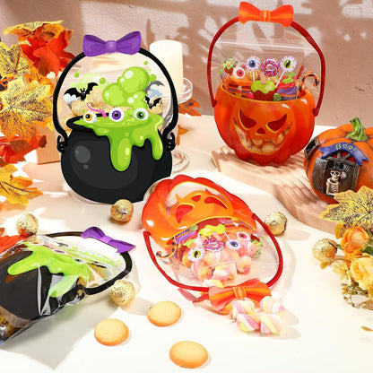 Wiederverwendbare Halloween Süßigkeitentüten mit Henkeln | Wiederverschließbare Trick-or-Treat Goodie Bags