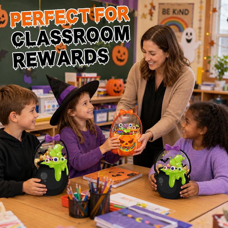 Wiederverwendbare Halloween Süßigkeitentüten mit Henkeln | Wiederverschließbare Trick-or-Treat Goodie Bags