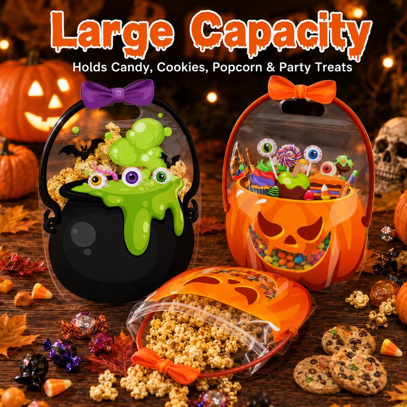 Wiederverwendbare Halloween Süßigkeitentüten mit Henkeln | Wiederverschließbare Trick-or-Treat Goodie Bags