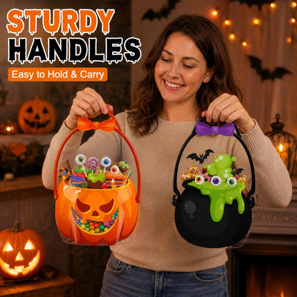 Wiederverwendbare Halloween Süßigkeitentüten mit Henkeln | Wiederverschließbare Trick-or-Treat Goodie Bags