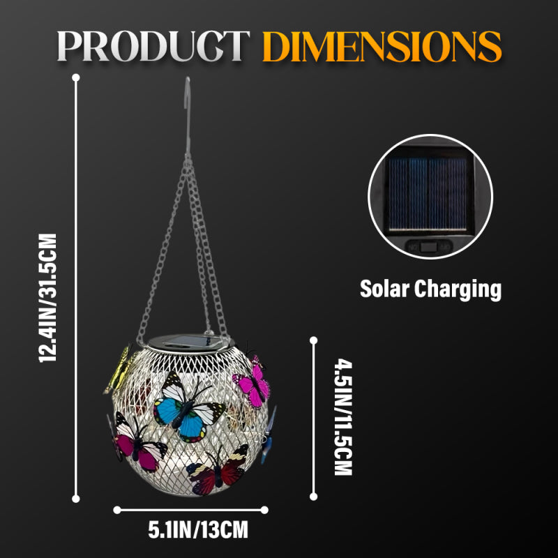 Solar Hanging Garden Light | Iron Art Outdoor Lantern with Warm LED Glow for Patio, Porch & Yard Decor