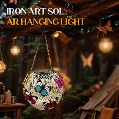 Solar Hanging Garden Light | Iron Art Outdoor Lantern with Warm LED Glow for Patio, Porch & Yard Decor