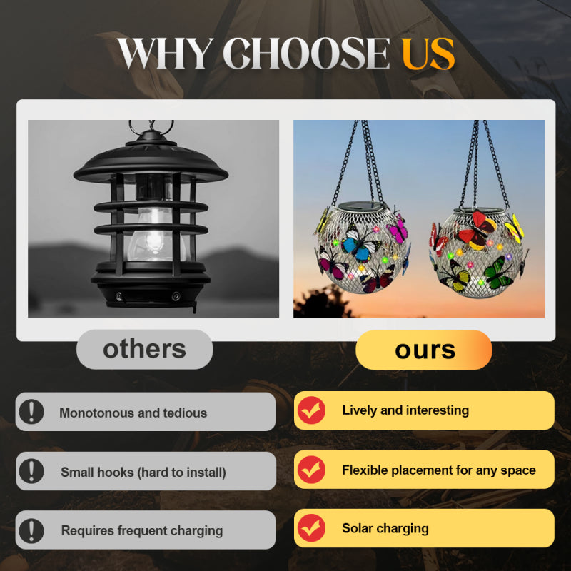 Solar Hanging Garden Light | Iron Art Outdoor Lantern with Warm LED Glow for Patio, Porch & Yard Decor