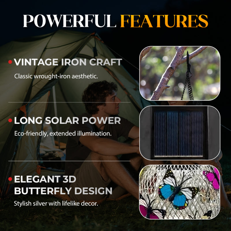 Solar Hanging Garden Light | Iron Art Outdoor Lantern with Warm LED Glow for Patio, Porch & Yard Decor