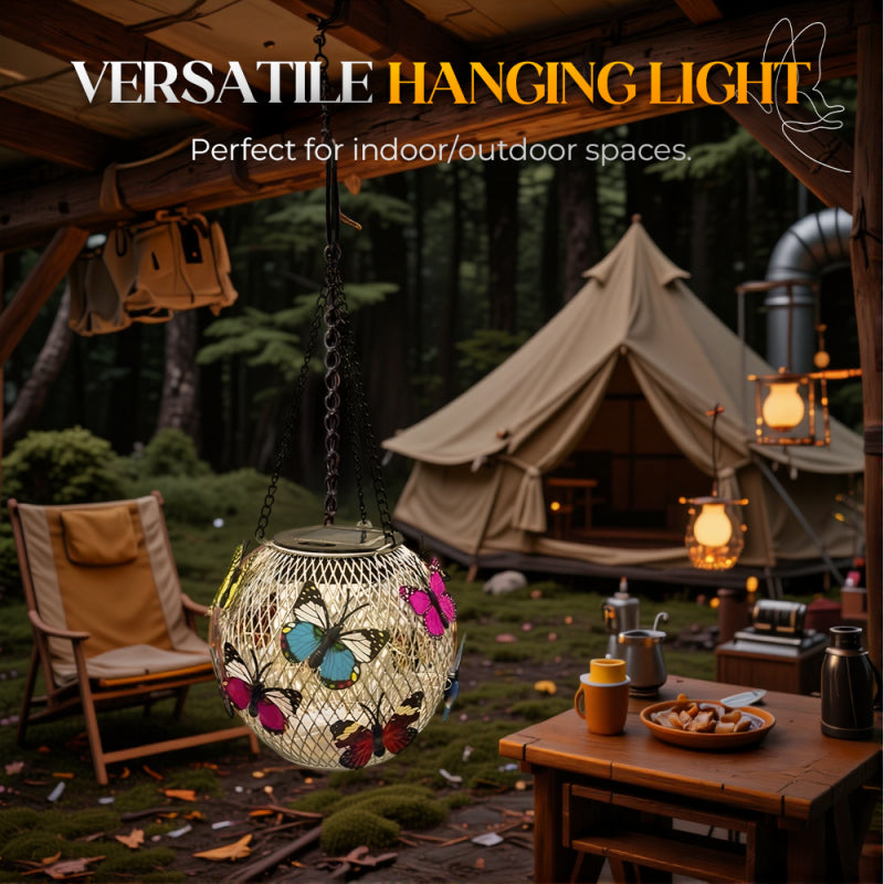 Solar Hanging Garden Light | Iron Art Outdoor Lantern with Warm LED Glow for Patio, Porch & Yard Decor