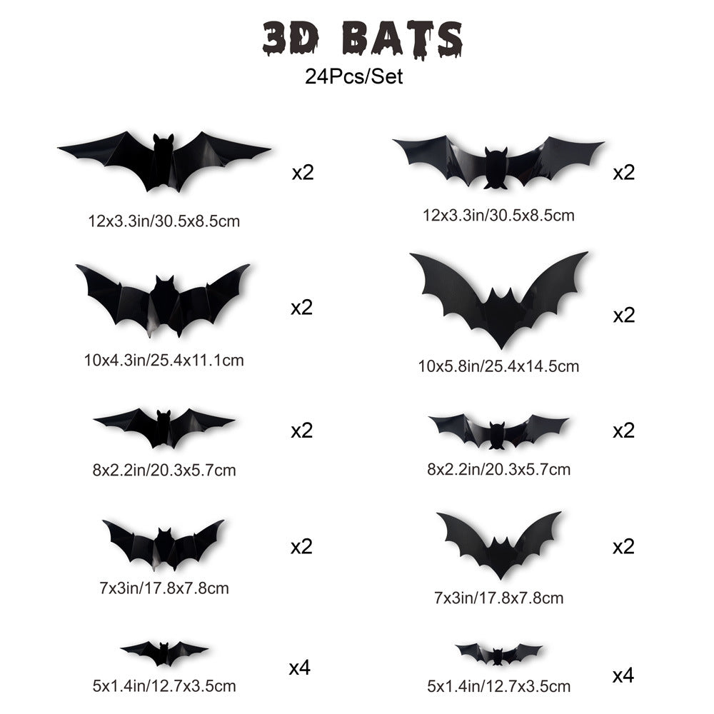 3D LED Halloween Bat Wall Stickers | Glow In The Dark Spooky Decorations For Home, Window & Party Decor