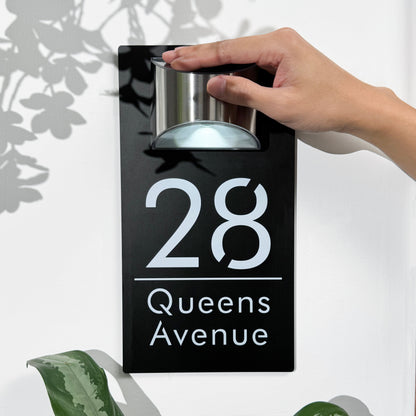 Personalized Solar House Number Sign | Modern LED Address Plaque for Front Door