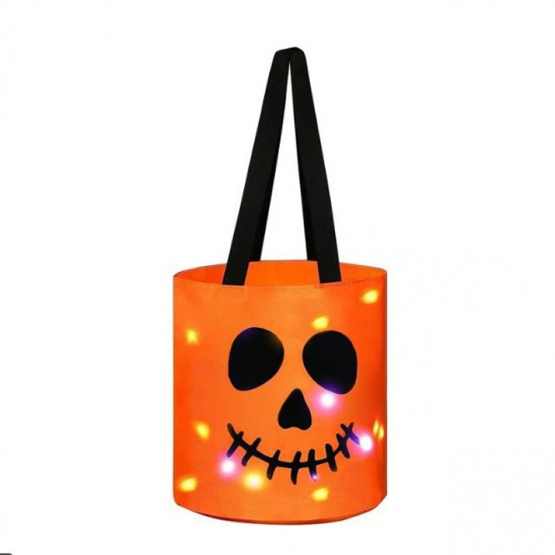 Halloween LED Pumpkin Candy Bag | Glowing Trick Or Treat Handbag For Kids Halloween Party & Costume