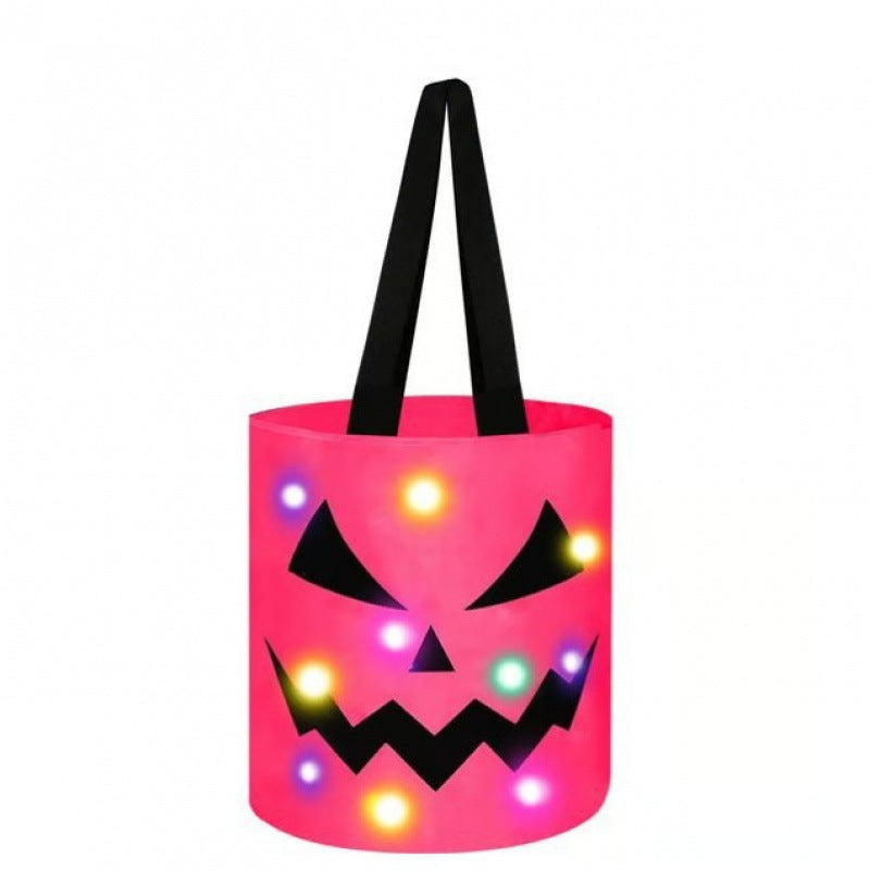 Halloween LED Pumpkin Candy Bag | Glowing Trick Or Treat Handbag For Kids Halloween Party & Costume
