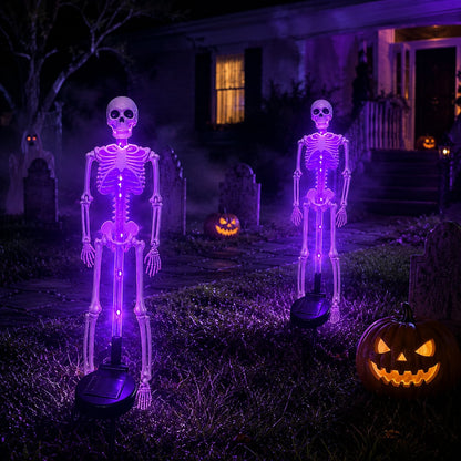 Halloween Skull Solar Garden Lights | Waterproof Outdoor LED Skull Stake Lights for Yard, Lawn & Pathway Decor