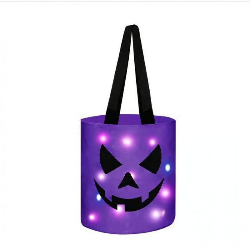 Halloween LED Pumpkin Candy Bag | Glowing Trick Or Treat Handbag For Kids Halloween Party & Costume