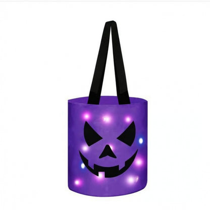 Halloween LED Pumpkin Candy Bag | Glowing Trick Or Treat Handbag For Kids Halloween Party & Costume
