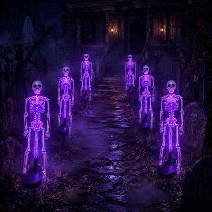 Halloween Skull Solar Garden Lights | Waterproof Outdoor LED Skull Stake Lights for Yard, Lawn & Pathway Decor