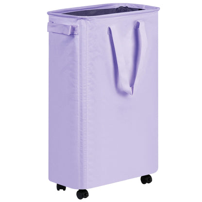 Slim Rolling Laundry Hamper with Wheels – 75L Space-Saving Laundry Basket