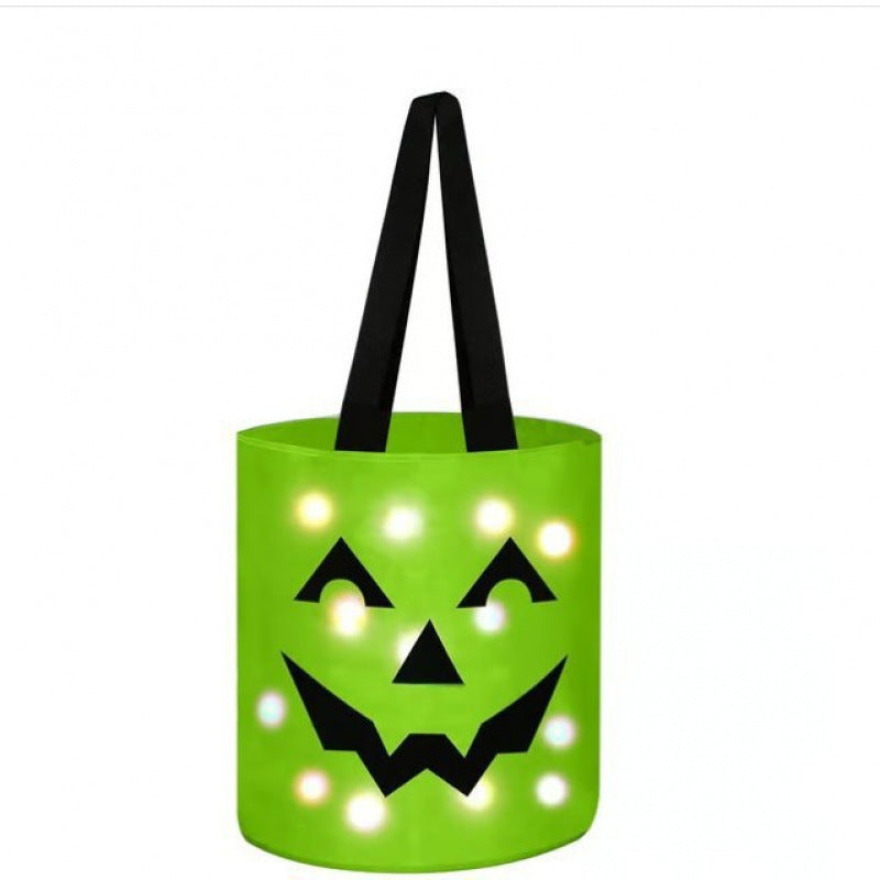 Halloween LED Pumpkin Candy Bag | Glowing Trick Or Treat Handbag For Kids Halloween Party & Costume