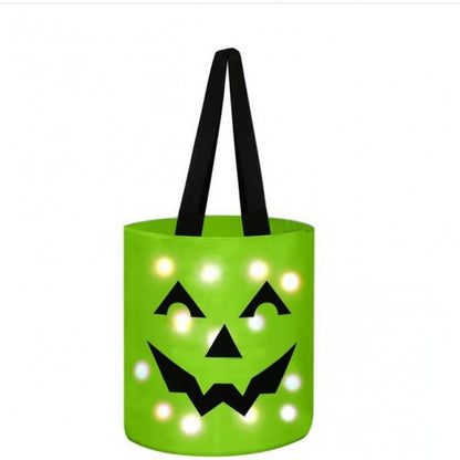 Halloween LED Pumpkin Candy Bag | Glowing Trick Or Treat Handbag For Kids Halloween Party & Costume