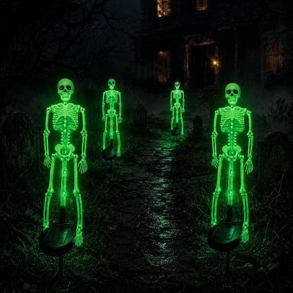 Halloween Skull Solar Garden Lights | Waterproof Outdoor LED Skull Stake Lights for Yard, Lawn & Pathway Decor