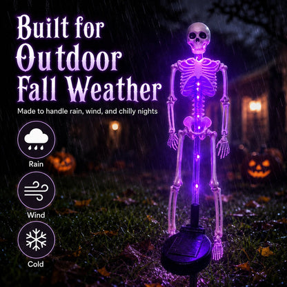 Halloween Skull Solar Garden Lights | Waterproof Outdoor LED Skull Stake Lights for Yard, Lawn & Pathway Decor