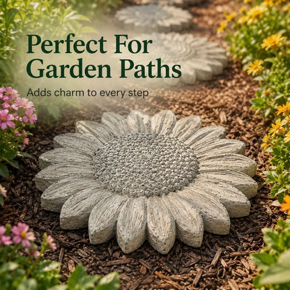 Reusable Sunflower Stepping Stone Mold | DIY Concrete Garden Path Mold For Backyard Decoration