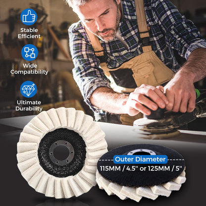 Wool Felt Flap Polishing Disc | Angle Grinder Buffing Wheel for Metal, Stone & More