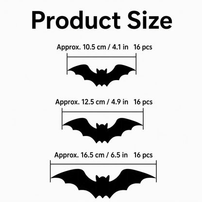 3D LED Halloween Bat Wall Stickers | Glow In The Dark Spooky Decorations For Home, Window & Party Decor