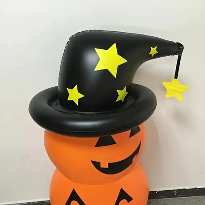 Halloween Giant Pumpkin Decoration Set, Inflatable Jester Hat Stand-Up Decor, Outdoor Halloween Party Supplies, Home Decor Ornaments