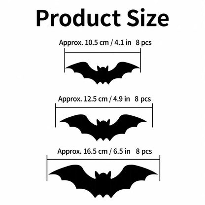 3D LED Halloween Bat Wall Stickers | Glow In The Dark Spooky Decorations For Home, Window & Party Decor