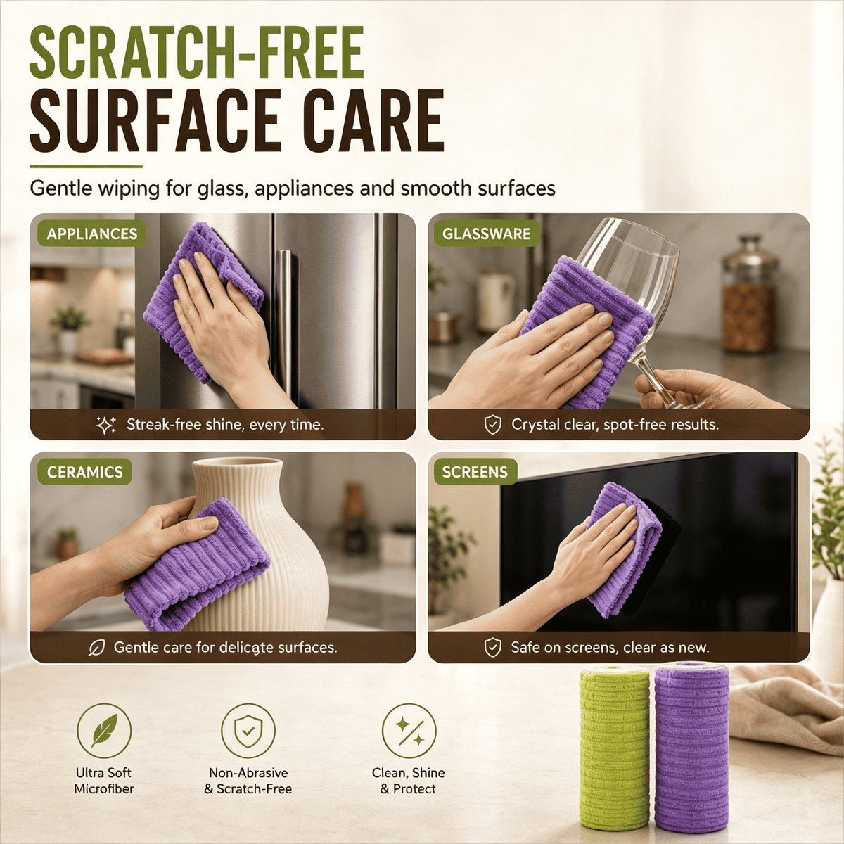 🚨 BUY 1 GET 1 FREE 🚨 First 50 Customers Only! ⏰ Premium Bamboo Fiber Microfiber Cloths – Tear-Off Design & Antibacterial Protection