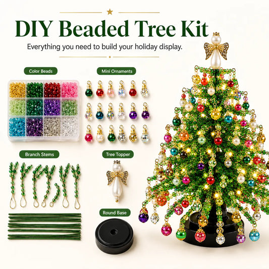 DIY Perlen-Weihnachtsbaum-Bastelset | Handgemachtes Kristall-Feiertags-Bastelset
