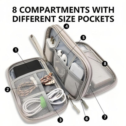 🔥Travel Cable Organizer Pouch, Double Layers All-in-One Storage Bag for Cord