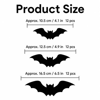 3D LED Halloween Bat Wall Stickers | Glow In The Dark Spooky Decorations For Home, Window & Party Decor