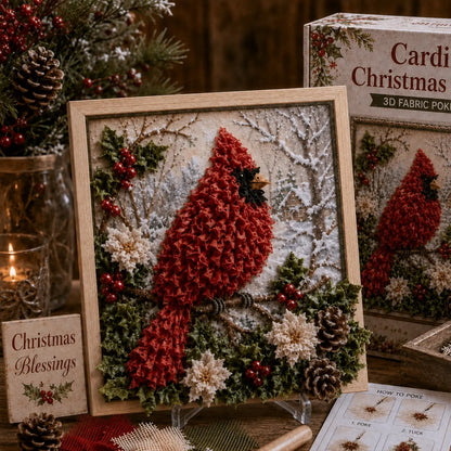 3D Christmas Fabric Poke Art Kit | DIY Holiday Embroidery Craft