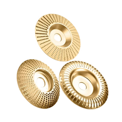 3-Piece Wood Carving Disc Set | Flat, Curved & Beveled Angle Grinder Wheels