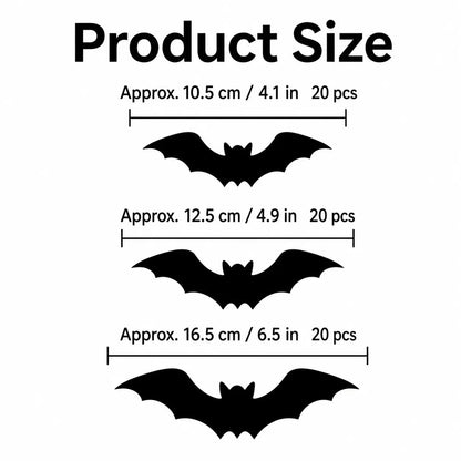 3D LED Halloween Bat Wall Stickers | Glow In The Dark Spooky Decorations For Home, Window & Party Decor